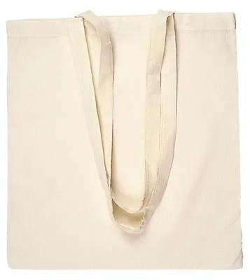 10 BORSE SHOPPER IN COTONE, colore beige, ideale per pittura su stoffa