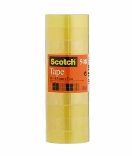 10 x Nastro adesivo trasparente Scotch 3M Acrilico, 15 mm x 33 m, Per ufficio Sconti