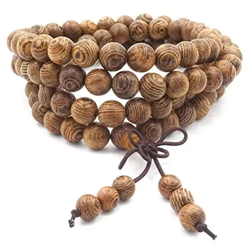 108 Bracciale da preghiera Mala, legno naturale Tibetano Buddista…