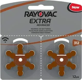 120 pile batterie per apparecchi acustici RAYOVAC EXTRA 312 (marroni) PR41…