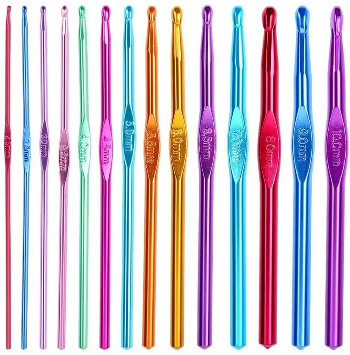 14 x Uncinetti con punta a gancio, Diametri diversi da 2 a 10 mm in alluminio