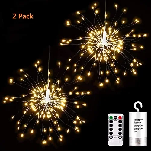 2 pacchi 120 LEDs Fuochi d’Artificio Luci, luce a stringa impermeabile con…