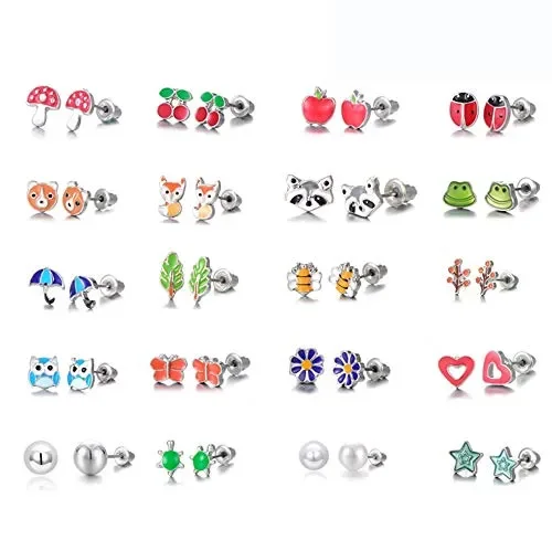 20 paia Orecchini Bambina,di Ipoallergenico Gioielli per Bambini,…