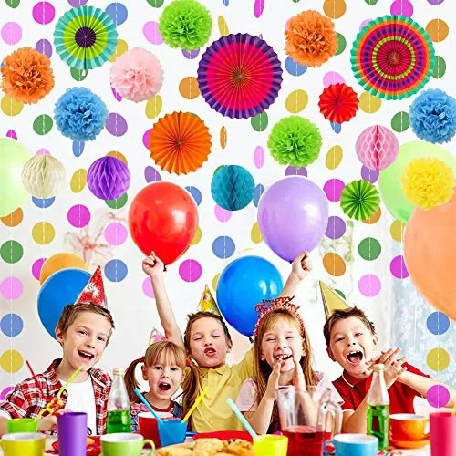 21pcs impiccagione Fiesta ventaglio di Carta Lanterne Decorazione, Fiesta… - immagine 2