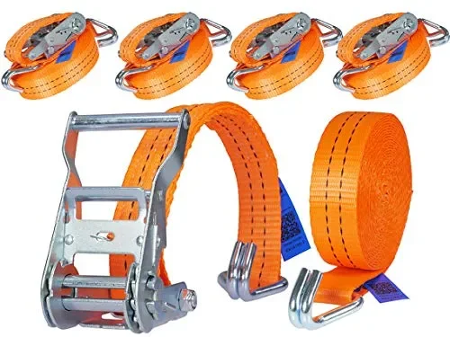 4 x 2000 kg 6 m Cinghie di Tensione con Cricchetto e Gancio di…