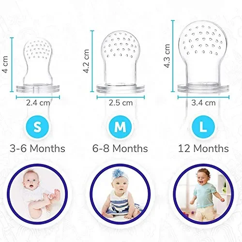 (9packs) 4 Ciuccio per Frutta Neonati Alimenti S/M/L+2 Cucchiaini in… - immagine 2