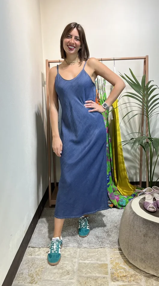 ABITO TOP IN DENIM CHAMBRAY Vendita calda online