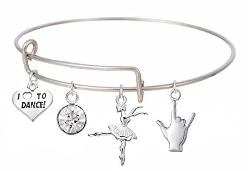 Acciaio Inossidabile Love Dance ciondoli Braccialetto espandibile con…