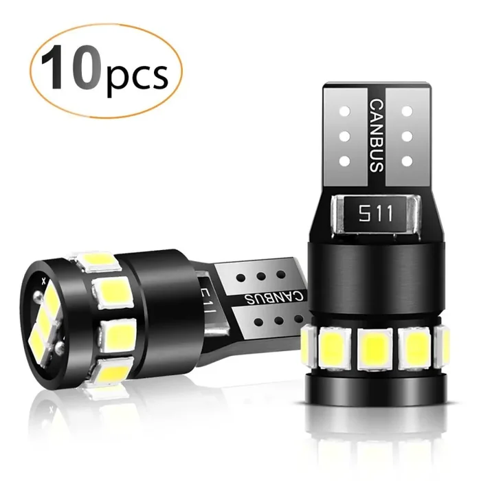 AGPTEK Lampadina a LED 10x T10 12 SMD 2835 CANBUS 6000K 12 2835