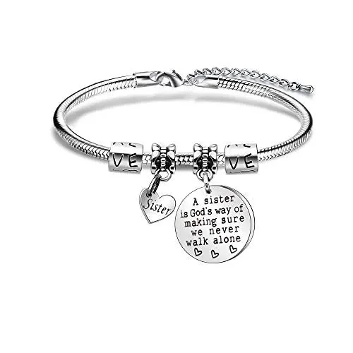 Angelra Sorella Braccialetti da Donna, Bracciale Ciondolo con Incisione… Saldi