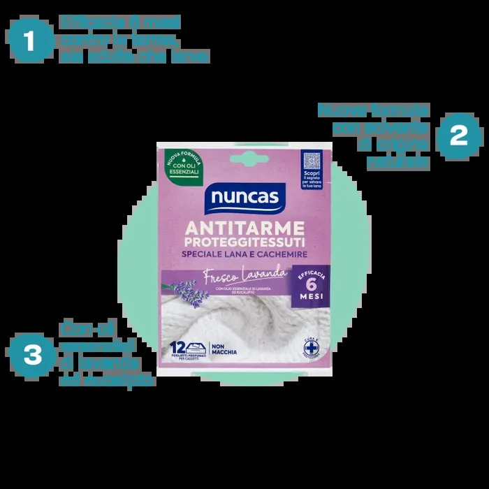 Antitarme proteggitessuti Foglietti Fresco Lavanda – 12 pezzi - immagine 2