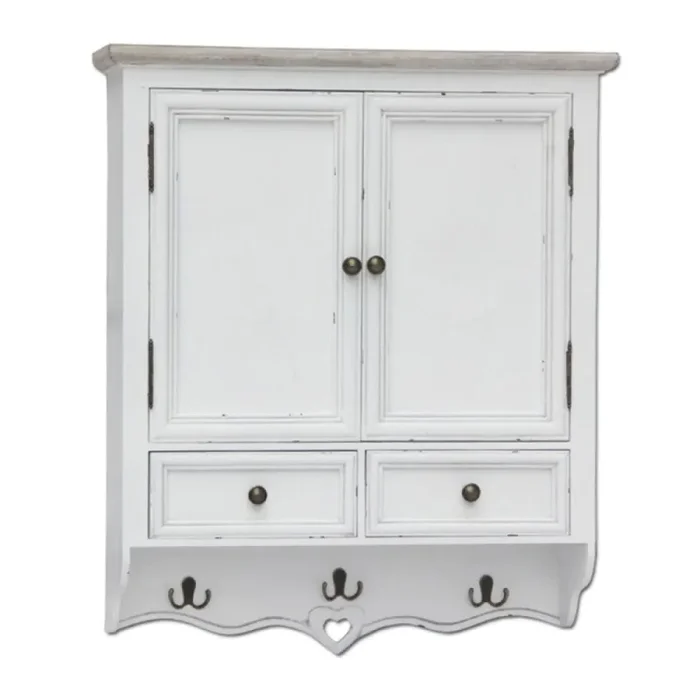 Armadietto Sospeso 45x34x66 h cm in Legno di paulownia Bianco