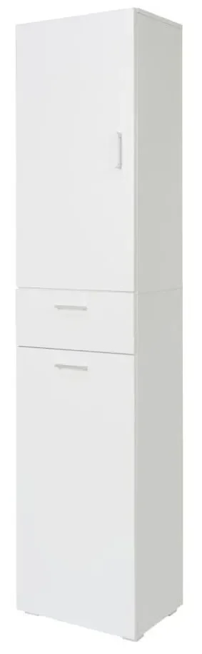 Armadio 1 Anta con Cassetto e Cestello 45x32x195 cm in MDF Bianco