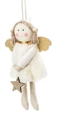 ARPIMEX Angioletto Natale Decorativo con Stella Avorio