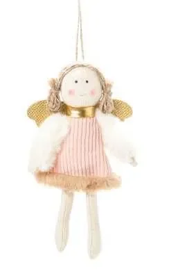 ARPIMEX Angioletto Natale Decorativo in Tessuto H 18 CM Rosa