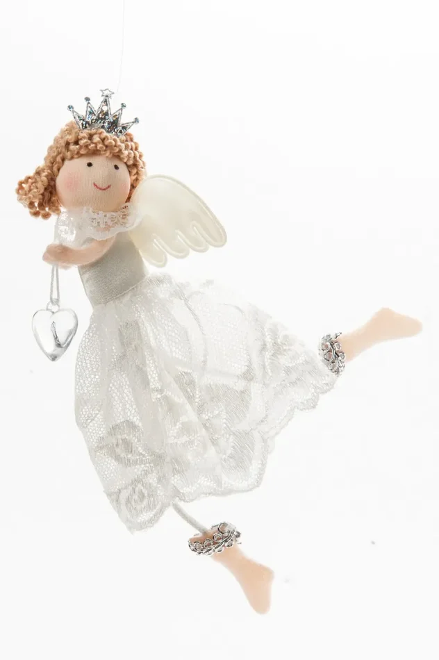 ARPIMEX Angioletto Natale Stoffa 16 Cm Bianco