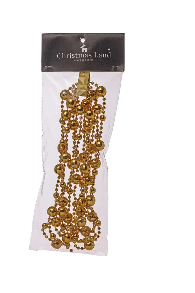 ARPIMEX Collana Natale Perle Plastica D 14 Mm 2,7 Mt Oro