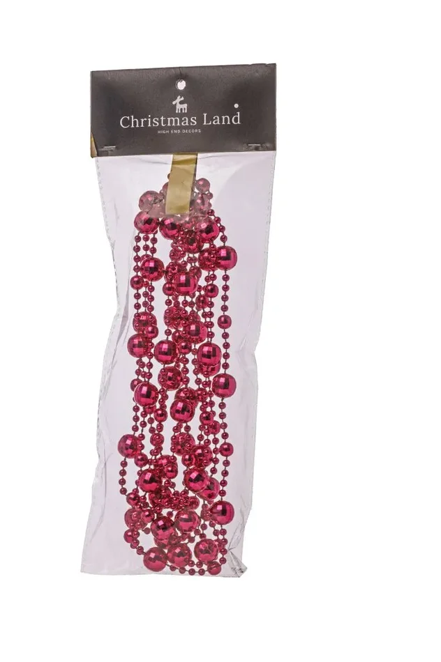 ARPIMEX Collana Natale Perle Plastica D 14 Mm 2,7 Mt Rosa Scuro