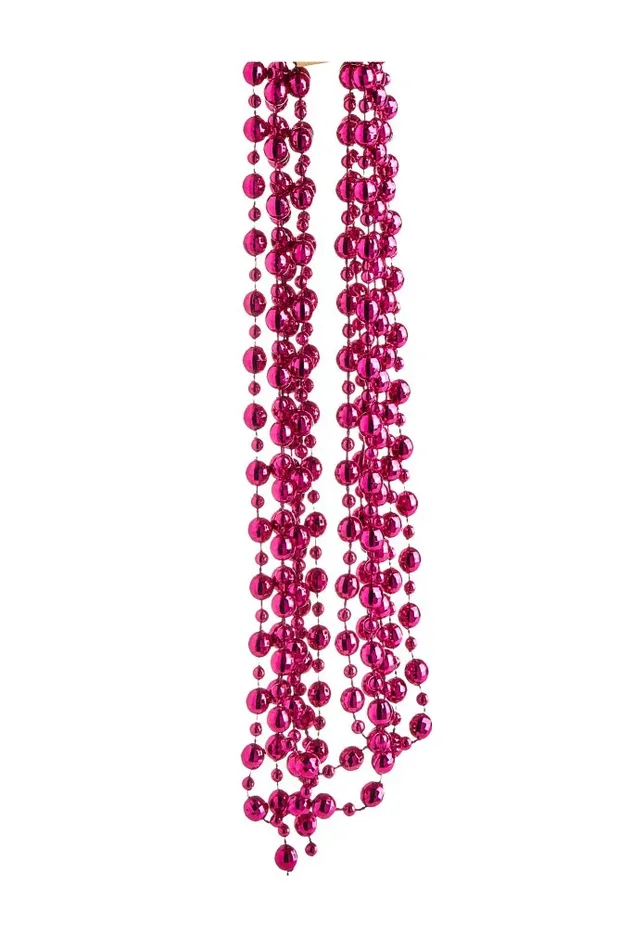 ARPIMEX Collana Natale Perle Plastica D 8 Mm 2,7 Mt Rosa Scuro