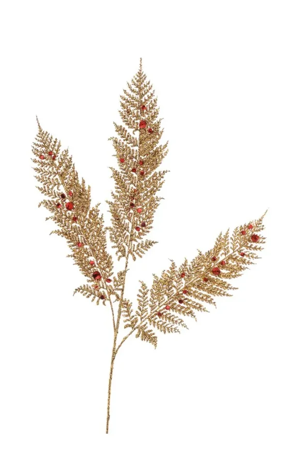 ARPIMEX Foglia Felce x 3 Glitter Rossi H 91 Cm