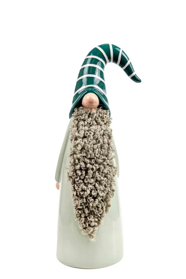ARPIMEX Gnomo Ceramica Natale 37 Cm Bianco Verde