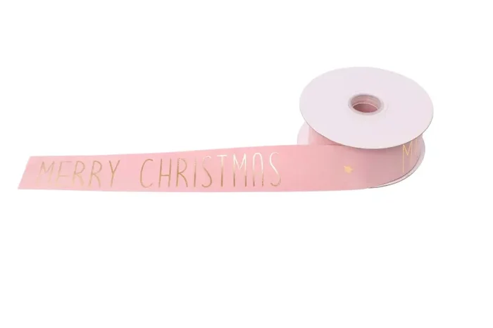 ARPIMEX Nastro Natale Merry Christmas 38 Mm 10 Mt Rosa