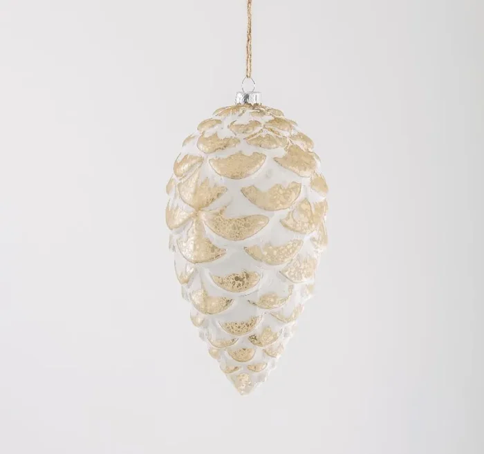 ARPIMEX Pigna Vetro Natale 9 x 16 Cm Bianca