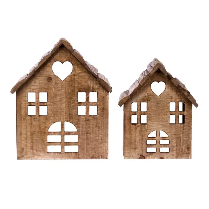 ARPIMEX Set Natale 2 CasSet Natalete Legno M.G. 26,5 x 14 x 31 Cm Marrone In saldo