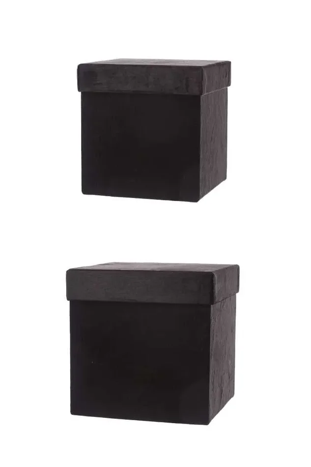 ARPIMEX Set Natale 2 Scatole Velluto 23 x 23 x 23 Cm Nero