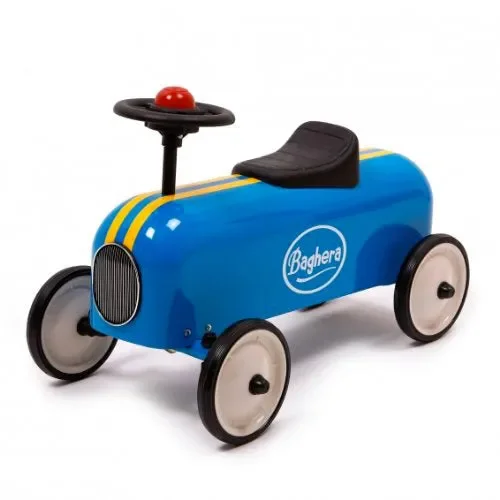 Auto Cavalcabile Vintage da Corsa per Bambini Baghera Racer Blu