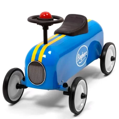 Auto Cavalcabile Vintage da Corsa per Bambini Baghera Racer Blu - immagine 2