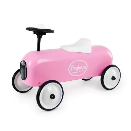 Auto Cavalcabile Vintage da Corsa per Bambini Baghera Racer Rosa