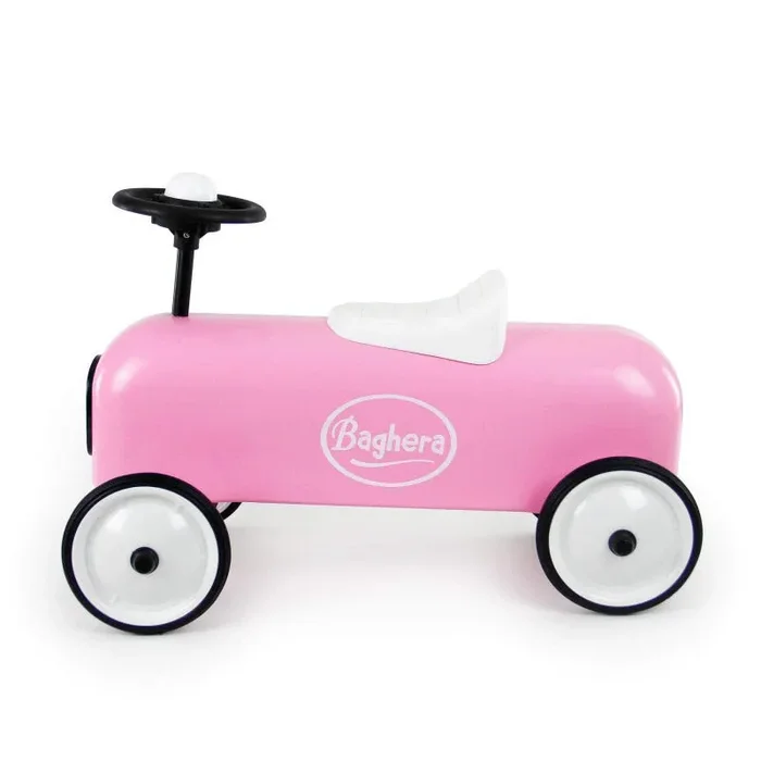 Auto Cavalcabile Vintage da Corsa per Bambini Baghera Racer Rosa - immagine 2