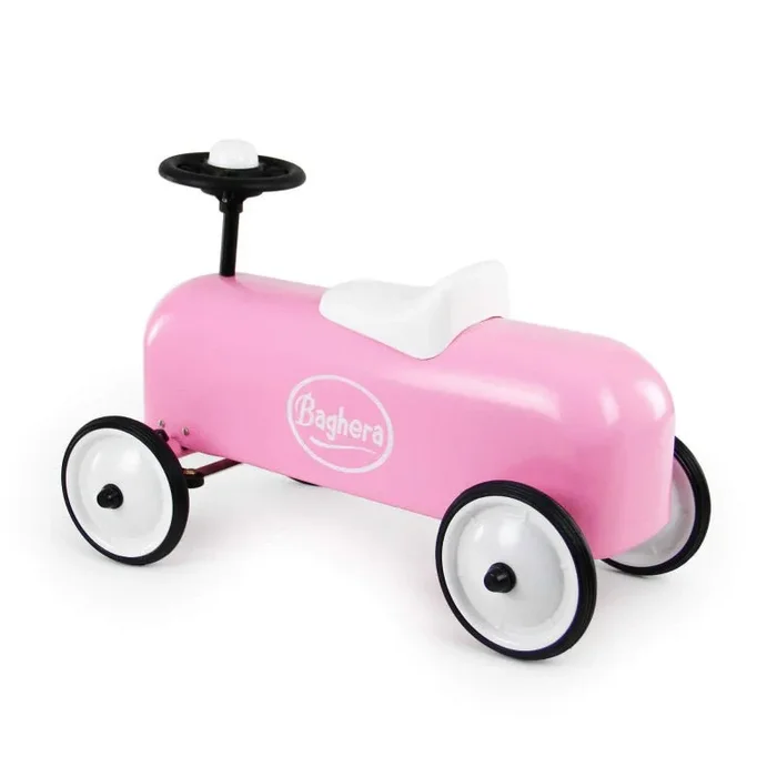 Auto Cavalcabile Vintage da Corsa per Bambini Baghera Racer Rosa - immagine 3