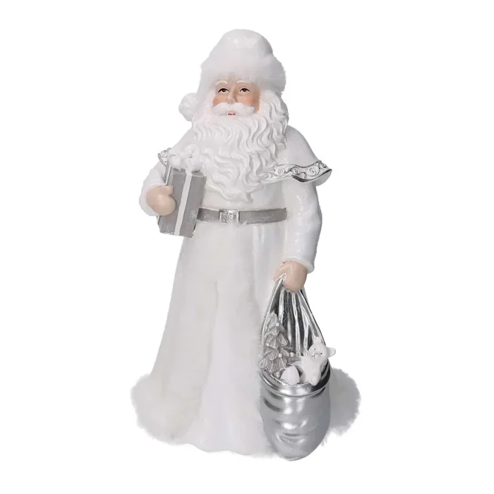 Babbo natale in resina bianco cm 16×15,5xh31