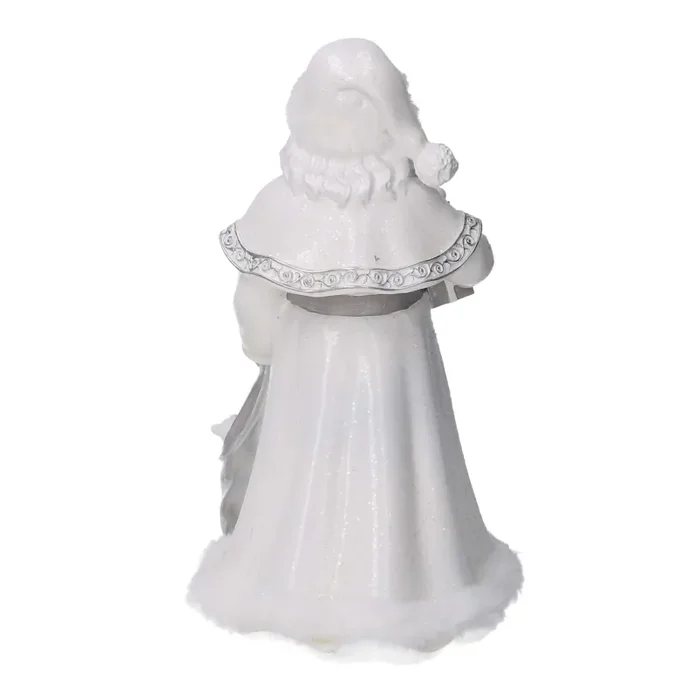 Babbo natale in resina bianco cm 16×15,5xh31 - immagine 3