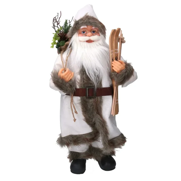 Babbo natale in tessuto bianco cm xh60
