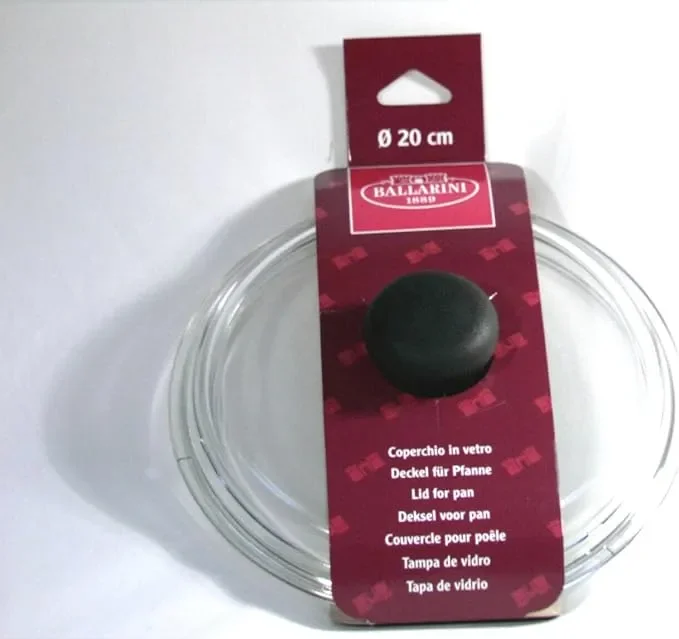 BALLARINI Coperchio Vetro Bombato D 26 Cm Manico Nero
