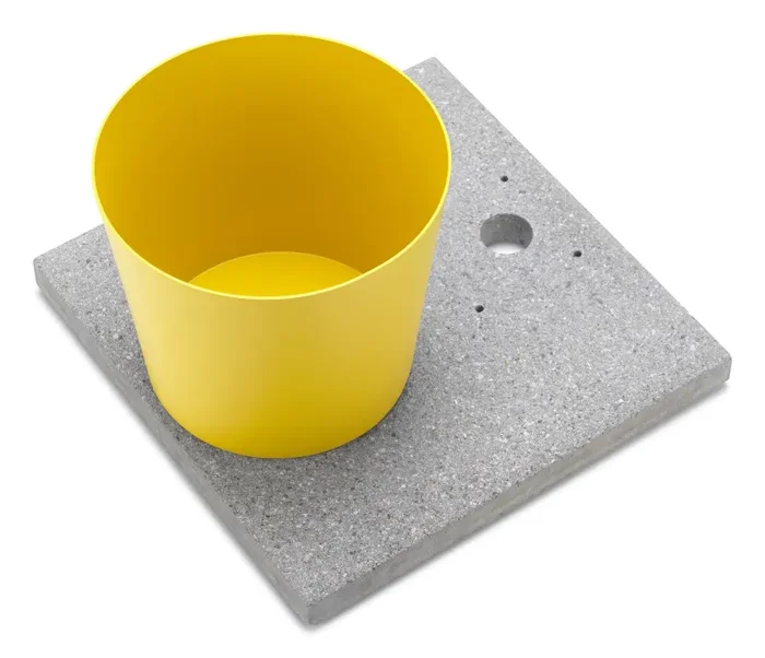 Base con Vaschetta per Fontane con Ghiera Grande 40x40x5 cm in Cemento Belfer 42/BSE/3 Giallo Fornitura