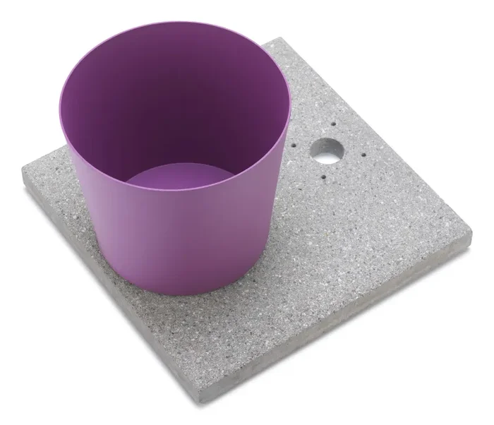 Base con Vaschetta per Fontane con Ghiera Piccola 40x40x5 cm in Cemento Belfer 42/BSE/4 Viola Vendita calda online