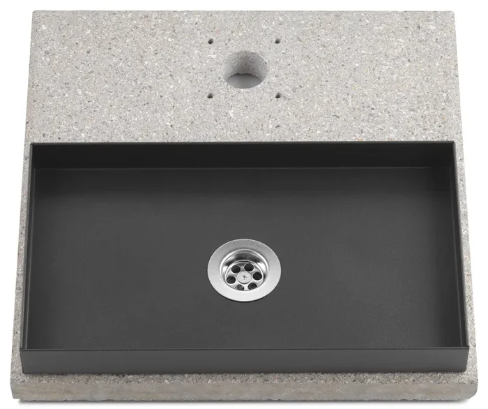 Base con Vaschetta per Fontane con Ghiera Piccola 40x40x5 cm in Cemento Belfer 42/BSE/6 Antracite Vendita calda online - immagine 2