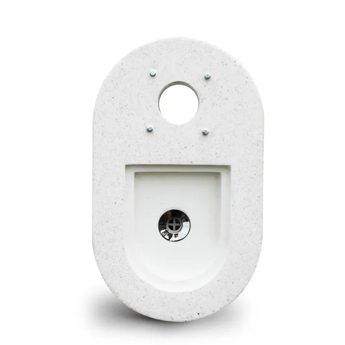 Base per Fontanda da Giardino 30x52x8 cm in Cemento Bianco Levigato