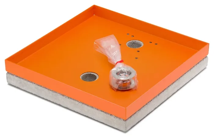 Base Portaciottolo per Fontane 40x40x8 cm in Metallo con Base in Cemento Belfer 42/BSE/10 Arancione - immagine 3