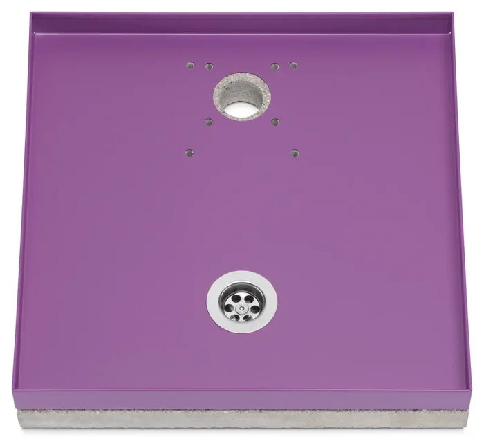 Base Portaciottolo per Fontane 40x40x8 cm in Metallo con Base in Cemento Belfer 42/BSE/10 Viola - immagine 2