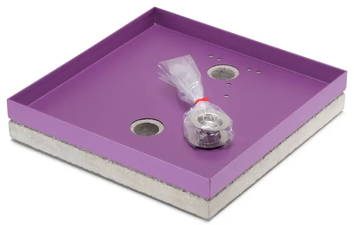 Base Portaciottolo per Fontane 40x40x8 cm in Metallo con Base in Cemento Belfer 42/BSE/10 Viola - immagine 3