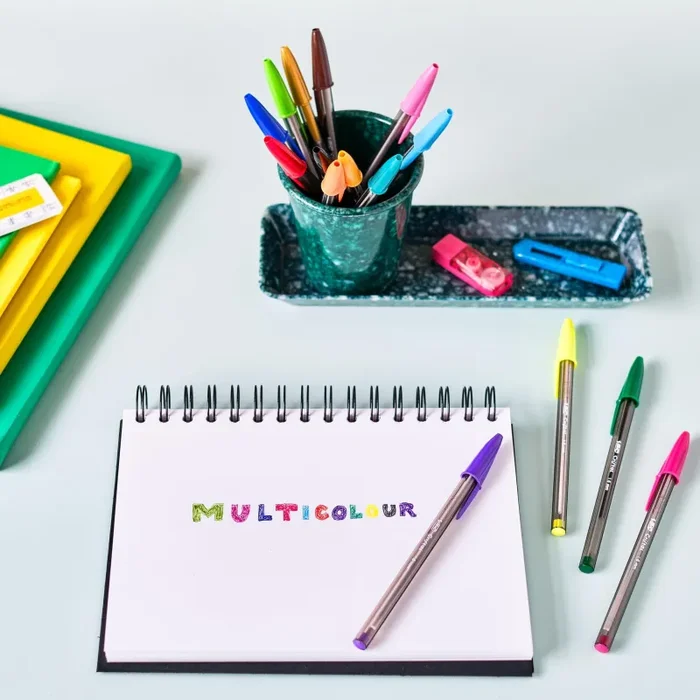 BIC Cristal Multicolour, Penne Colorate a Sfera, Punta Larga 1.6mm, 2 Confezioni x 10 Unità, Cancelleria Scuola, Casa e Ufficio - immagine 3