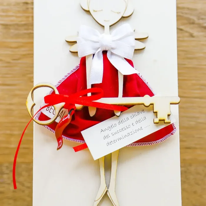 Bimba/Angelo della Chiave con Abito Rosso Beccalli Online - immagine 3