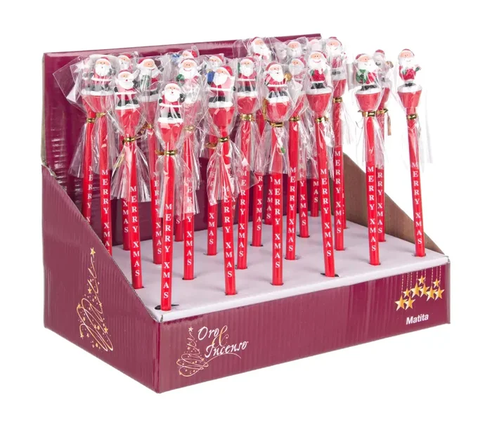 Bizzotto Matita Babbo Natale H 21 Cm Rosso