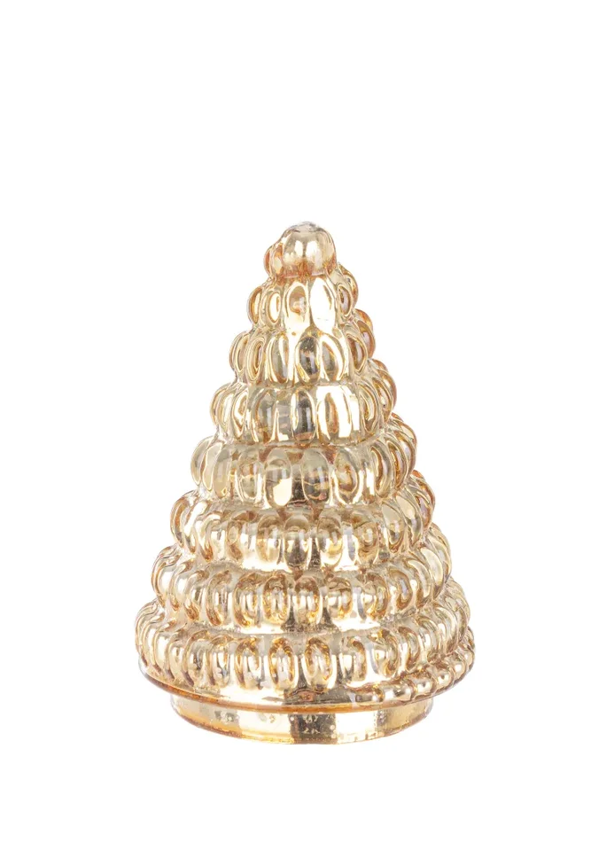 Bizzotto Pino Natale Vetro Glimmer Miele Lucido H 12,5 Cm