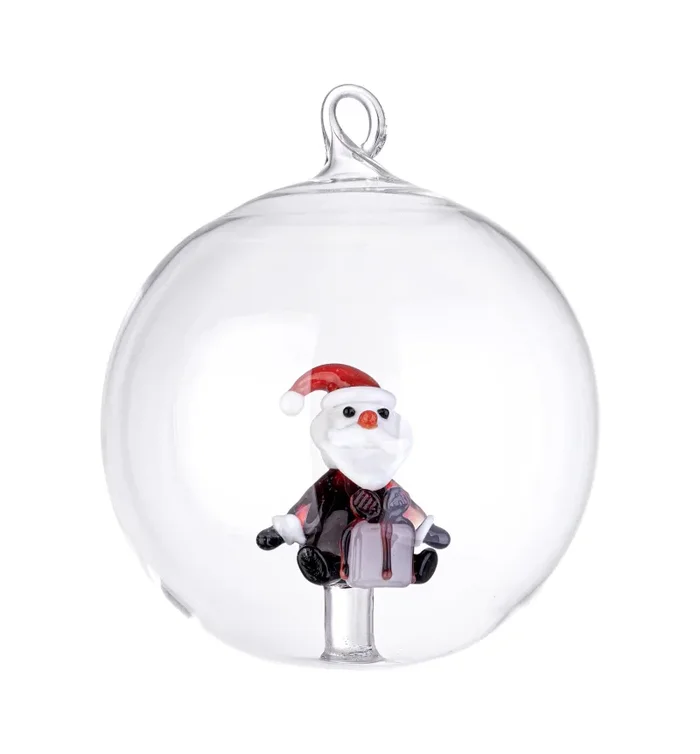 Bizzotto Sfera Vetro Flare Babbo Natale con Box